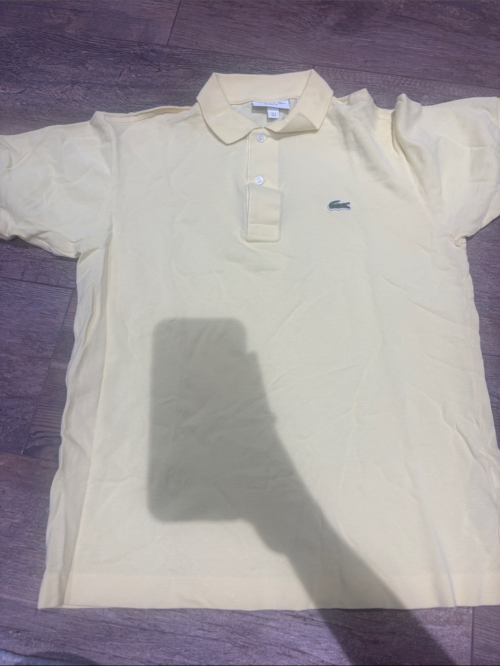 Lacoste Yellow Polo with Green Crocodile Logo
